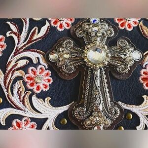 Unique Floral/cross small shoulder bag